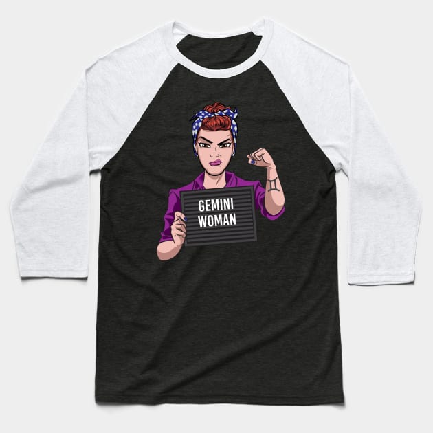 Gemini Woman Baseball T-Shirt by Surta Comigo